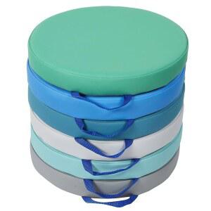 팩토리 다이렉트 파트너 소프트스케이프 15인치 원형 교실 바닥 쿠션 손잡이 포함 어린이집 유치원 놀이방을 위한 유연한 좌석 2인치 두께의 디럭스 폼(6피스) - 컨템포러리 11232-CT