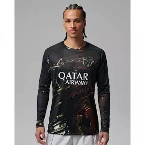 [나이키]파리 생제르맹 2026 스타디움 나이트 에디션 남성 조던 드라이 핏 축구 긴팔 저지 - 블랙화이트