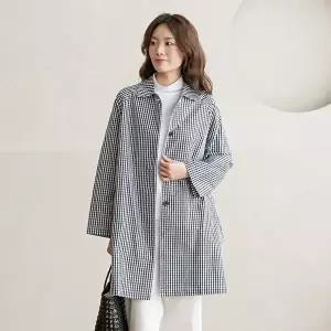 [마담4060]엄마옷 마담4060 트렌치 코트 중년여성 데일리 [내추럴포엠]고방체크 -YCO2603007-