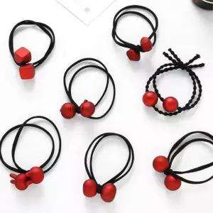 [마이모노샵][마이모노샵] 튼튼한 빨강 포인트 헤어악세사리 머리끈 고무줄 7p 2개 (17173690)