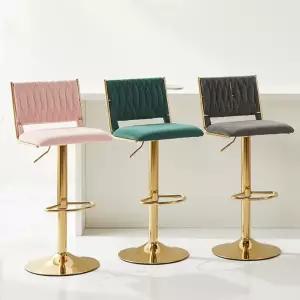 [피피포피]벨벳 홈바의자 아일랜드식탁의자 바체어 높이조절 회전 스퀘어