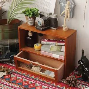 [피피포피]수납장 엔틱 유리진열장 쇼케이스 수납함 보관함 빈티지 우드 미니 식탁 선반