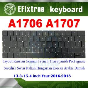 맥북 프로 레티나 13.3인치 15.4인치 A1706 정품 노트북 키보드 교체 및 수리용 EMC 2016-2018년식)