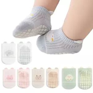 [보리보리/엠에스키즈]동물패밀리 미끄럼방지 매쉬 발목양말 5족세트