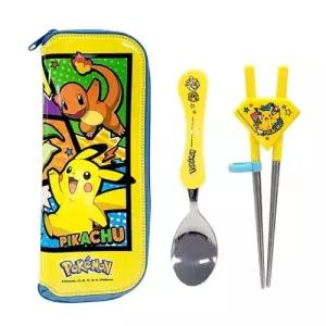 릴팡 포켓몬스터 피카츄 웨이브 스푼 교정용 스텐 젓가락 케이스 세트