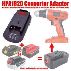 블랙앤데커/포터케이블/스탠리 20V 배터리용 ALASICKA HPA1820 18V 어댑터로 변환하여 블랙앤데커 공구에