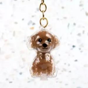 푸들 반려견 메모리얼 강아지 털 보관 키링 추억 투명 캡슐 키홀더
