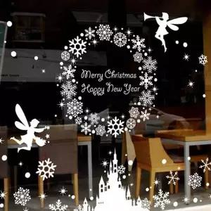 크리스마스 LU72JK04 창문 스티커 성탄절 데코 장식 121 눈꽃왕