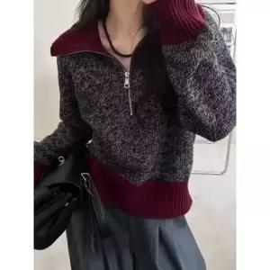 여친 니트 가을 동계 점퍼 스웨터 반 트렌디 아이템 도톰 터틀넥 코트 트렌드 야구 항공 집업 HT4