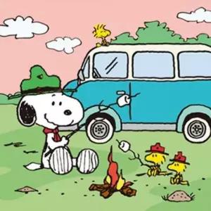 캠핑 25X25 페인팅 그림그리기 캔버스 피너츠 스누피 DIY