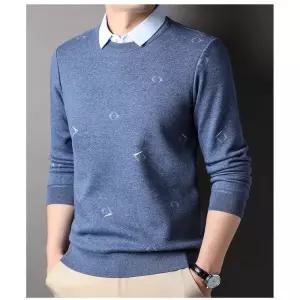 봄 가을 니트 페이크 투피스 얇은 상의 칼라 터틀넥 칼라넥 남자니트 스웨터 원템3