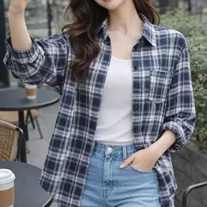 [모든GO]2종세트 여성 체크 셔츠 남방 루즈핏 간절기 아우터 코디