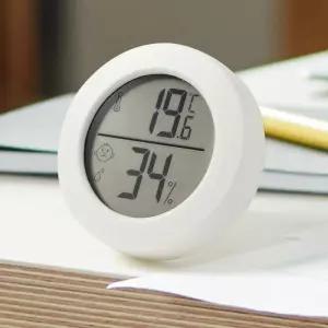 디지털 라운드 미니 온습도계 정밀 스마트 디스플레이 실내 탁상용 측정기