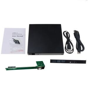 휴대용 SATA 광학 드라이브 코어 USB 2.0 외장 DVD CD DVD-Rom 케이스 노트북 박스 12.7mm