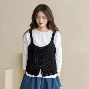 엄마옷 마담4060 [내추럴포엠]부클단추뷔스티에 -QVE2603016-