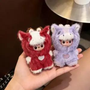 10/17cm 라부부 말 의상용 옷 새해 의류 액세서리 인형 미니 소형 양 오버올 세트