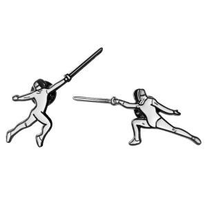 eAj 레오낙 펜싱 브로치 가슴핀 장식 버클 - 세이버 에피와 플뢰레 펜싱 선수에게 선물 - 펜싱 스포츠 팬을 위한 기념품
