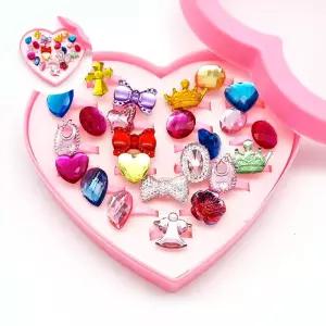 크라운 리본 하트 악세 24종세트 4세여아 반지 러블리