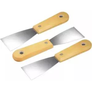 Uxcell 퍼티 스크레이퍼 2인치 Cr-V 스틸 뻣뻣한 나이프와 나무 손잡이가 있는 페인트 벽 바닥 타일 3개