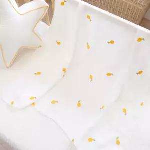 제이앤제나 아기이불 인견 자수 블랭킷 레몬 90X75