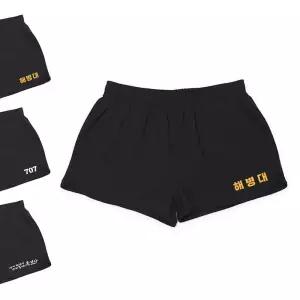 밀리터리 블랙 무지형 반바지 해병대