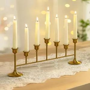테이퍼 캔들용 NUPTIO 캔들 홀더 스틱용 골드 캔들라브라 - 크리스마스 생일 파티 벽난로 테이블