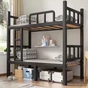 기숙사 이층 침대 2인용 검정 프레임 게스트하우스 베드 분리형 벙커 2층침대