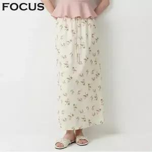 [포커스] 실키 플라워 롱 슬릿 스커트_VF6M1SK8271