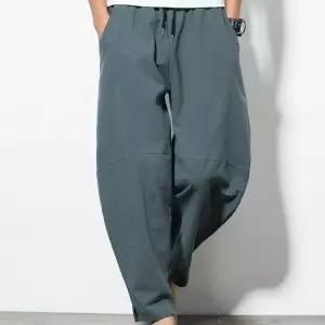 남자 여름 린넨바지 항아리핏 통 바지 편한 밴딩 배기