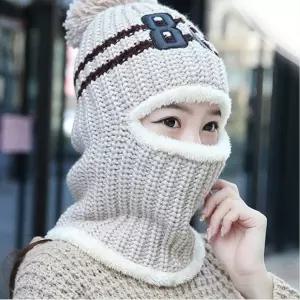 야외작업 등산 낚시용 방한 털모자 넥워머 일체형 마스크 비니