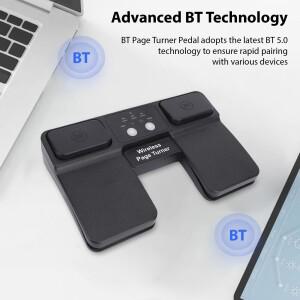 무선 페이지 터너 페달 BT 휴대용 음악 피아노 기타 태블릿 스마트폰 무음 발 충전