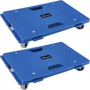 인새던 2팩 가구 돌리 4륜 업그레이드 소형 플랫 카트와 연결 가능 중장비용 500파운드 용량 파란색