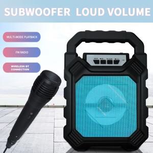 휴대용 블루투스 노래방 기계 충전 무선 야외 스피커 배터리 구동 마이크 포함 미니 음악 액세서리