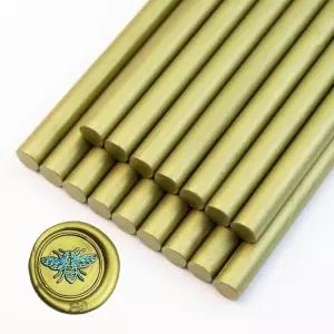 왁스 씰 스틱 Ioggtser 16피스 건 스탬프용 결혼식 초대장용 정교한 제작용 씰링 카드 봉투 (그린 골드 )