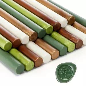 건 왁스 씰 스틱 밀봉 컬러 결혼식 초대장 카드 봉투 선물 포장 생일 파티(메탈릭 그린)