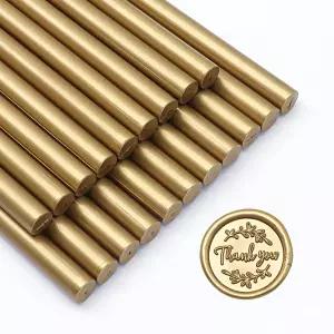 SWANGSA 20피스 건 씰링 왁스 스틱 앤티크 골드 청첩장 카드 봉투 와인 패키지 선물 포장(앤티크 골드)에