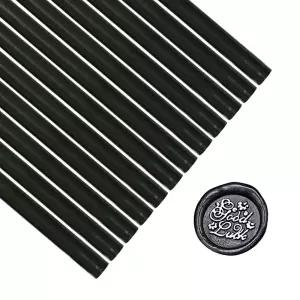 왁스 씰 스탬프용 12PCS 블랙 씰링 스틱 건용 요센링 청첩장 와인 패키지 카드 봉투 선물 포장(블랙)에