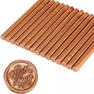 왁스 씰 스탬프를 위한 Yoption 15피스 건 씰링 스틱 청첩장 카드 봉투(구리 레드 골드)에 적합합니다