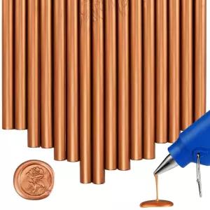 16PCS 골든 브라운 왁스 씰 스탬프용 스틱 청첩장 카드 봉투 와인 패키지에 적합합니다