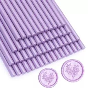 52개의 라일락 퍼플 왁스 씰링 스틱 씰 스탬프용 안도토피 건 봉투 결혼식 초대 공예 용 프리미엄 훌륭한