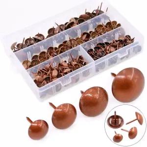 힐리치 280피스 [4사이즈] 잭 브론즈 네일 핀 업홀스터리 가구 엄지손가락 모음 키트 - 사이즈 포함