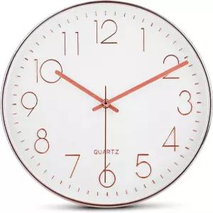 베른하드 제품 로즈 골드 벽 시계 12인치 무음 비티킹 품질 쿼츠 배터리 읽기 쉬운