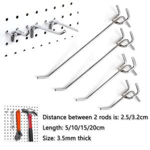 디스플레이 훅 소매점 페그 보관 메탈 랙 패널 상품 선반 홀더 천공형 행거 벽 페그보드