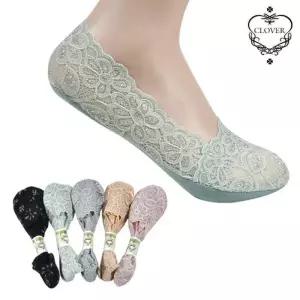 [마이모노샵][마이모노샵] 여성용 여름용 망사 레이스 꽃무늬 플라워 덧신 양말 5매입 (17255503)