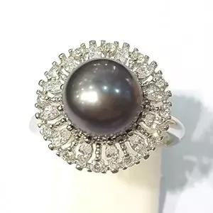 [셀러허브 패션][블루케이] 실버 담수흑진주 원석 반지231114-15심플 (11620571A)