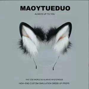 꼬리 의상 캣걸 꼬리검정백 머리띠 검은 시바견 수인 늑대 캣우먼