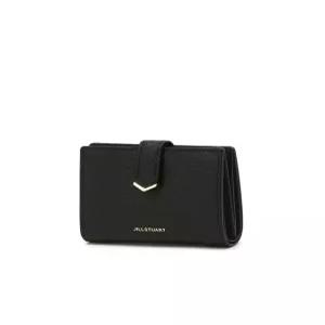 질스튜어트 뉴욕 액세서리 [로젤라레더] 블랙 로고 장식 소가죽 베루형 반지갑 JAWA5E661BK