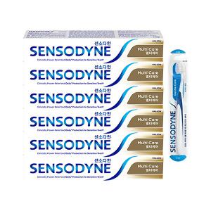 센소다인 시린이케어 치약 멀티케어 100g, 6개+젠틀 칫솔 1입, 1개