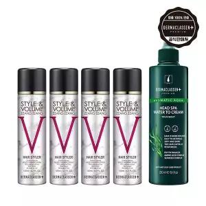 더마클라센 볼륨짱짱 흑채스프레이 자연갈색 120ml x4 + 헤드스파 탈모케어 트리트먼트 250ml