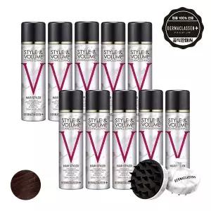 더마클라센 볼륨짱짱 흑채 스프레이 자연갈색 120ml x10 + 두피 브러쉬 /새치커버